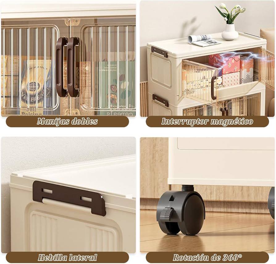 Organizador Modular Apilable Multicapa con Puertas y Ruedas | Resistente y Expandible