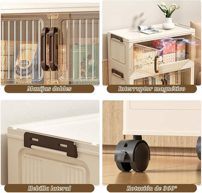 Organizador Modular Apilable Multicapa con Puertas y Ruedas | Resistente y Expandible